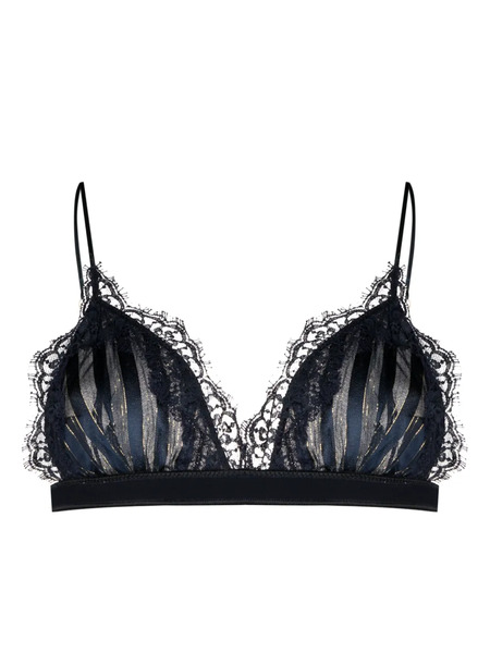  Oséree Lurex Lace-trim Bra - Blue 
