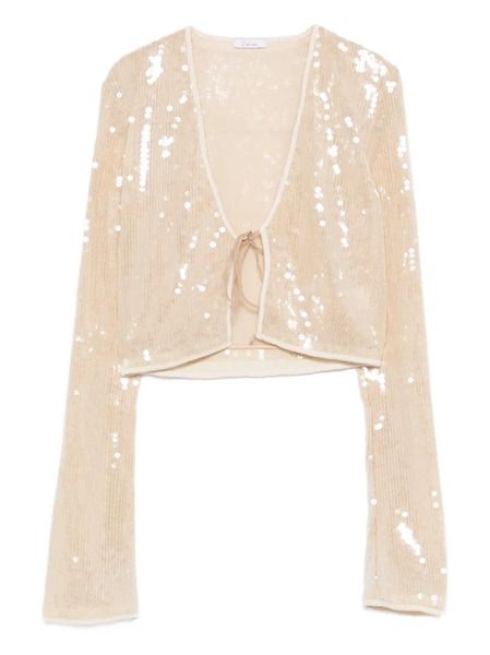  Oséree Marylin Sequin Tie Top - Neutrals 