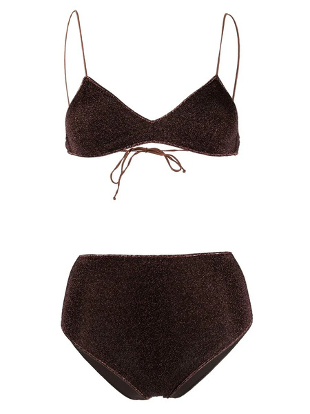  Oséree Metallic-detail Two-piece Bikini - Brown 