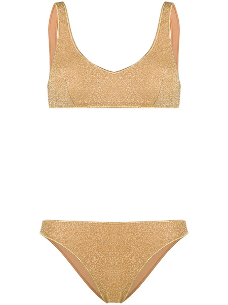  Oséree Metallic Lurex Bikini Set - Gold 