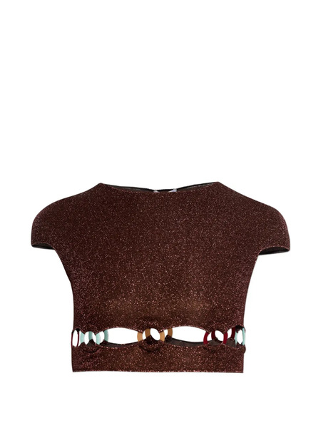  Oséree Ring Cut-out Top - Brown 