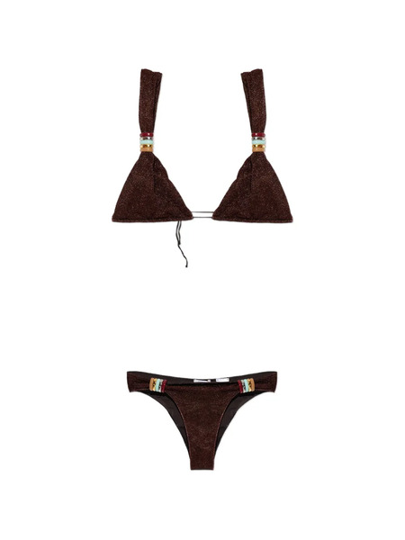  Oséree Ring-detail Triangle Bikini - Brown 