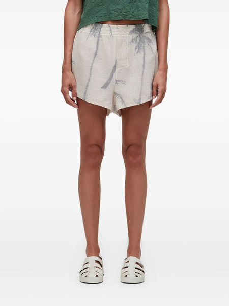  Osklen Coqueiro Palm-tree Mesh Mini Shorts - Neutrals 