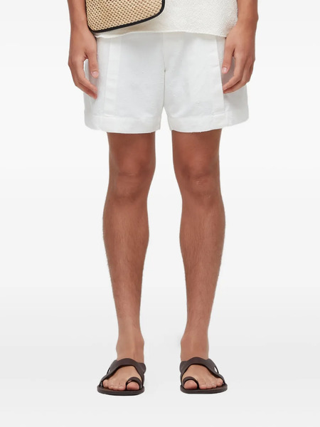  Osklen Flow Pleated Texture Shorts - White 