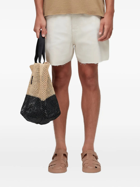  Osklen Frayed-hem Denim Shorts - White 