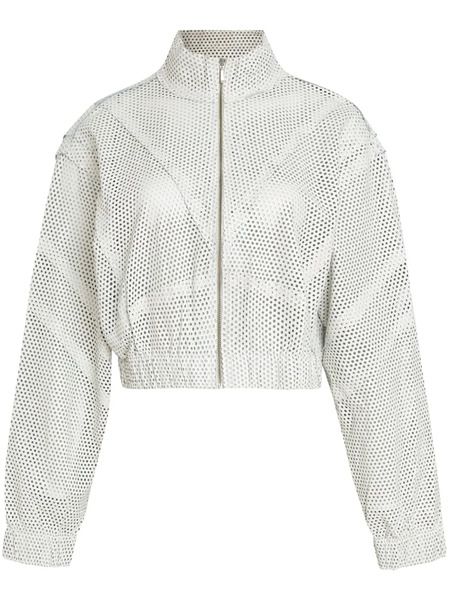  Osklen Micro-perforated Leather Bomber Jacket - White 