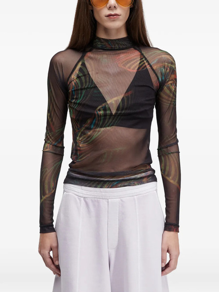  Osklen Patterned Tulle Blouse - Black 