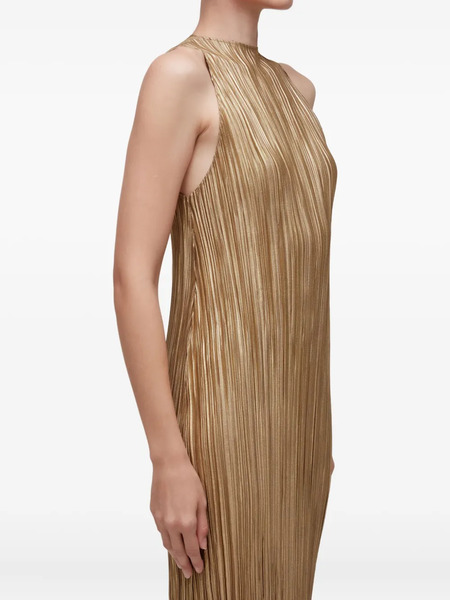  Osklen Plisse Maxi Dress - Neutrals 