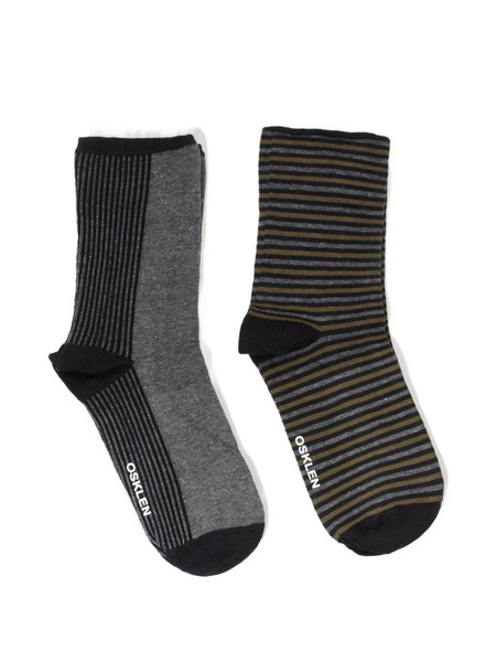  Osklen Striped Socks (set Of Two) - Grey 