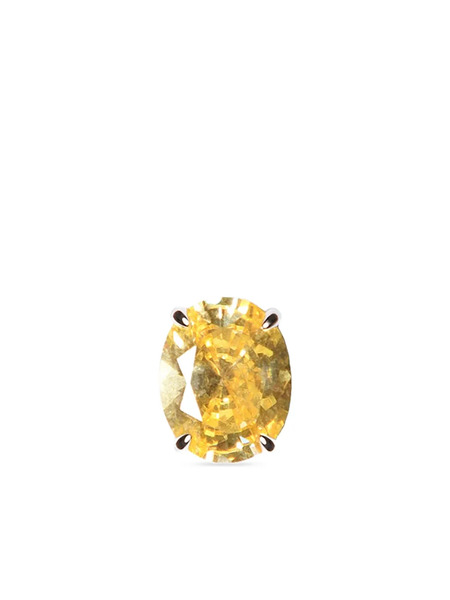  Ostras Collection Silver Stud Earrings - Yellow 