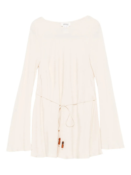  Ottod'ame Bell-sleeve Tie-front Top - Neutrals 