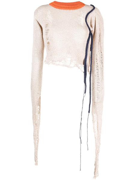  Ottolinger Distressed-finish Cropped Jumper - Neutrals 