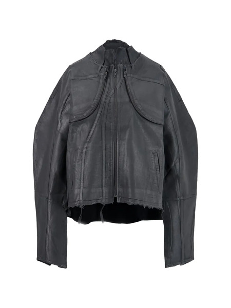  Ottolinger Glazed-effect Denim Zip-up Jacket - Black 