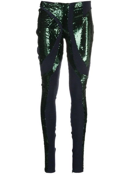  Ottolinger Panelled Sequin Leggings - Green 