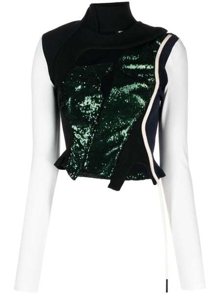  Ottolinger Sequin-embellished Panelled Top - Green 