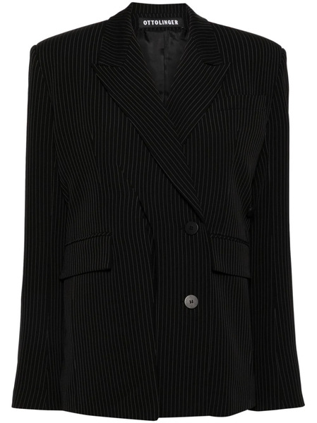  Ottolinger Signature Split Pinstripe Blazer - Black 