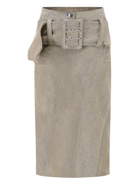  Oude Waag Belted Midi Skirt - Neutrals 