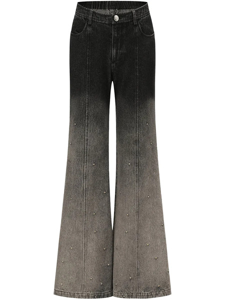  Oude Waag Gradient-print Flared Trousers - Black 