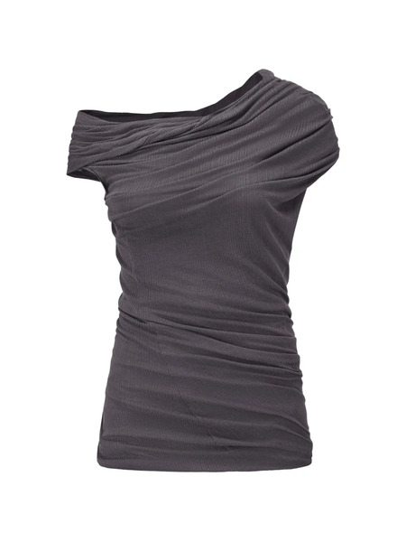  Oude Waag Shoulder-wrap Thread Top - Grey 