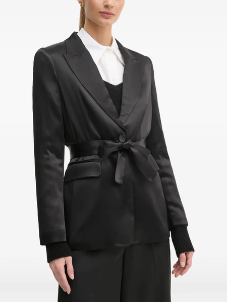  Oui Belt-tie Blazer - Black 