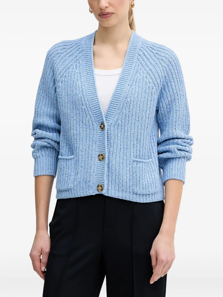  Oui Button Pocket Cardigan - Blue 