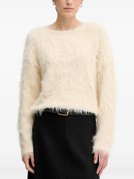  Oui Fluffy Knitted Jumper - Neutrals 