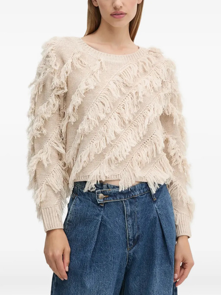  Oui Fringed Sweater - Neutrals 