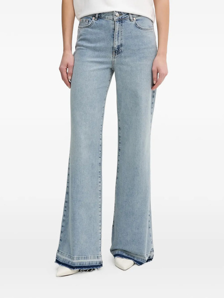  Oui Fringed Wide-leg Jeans - Blue 