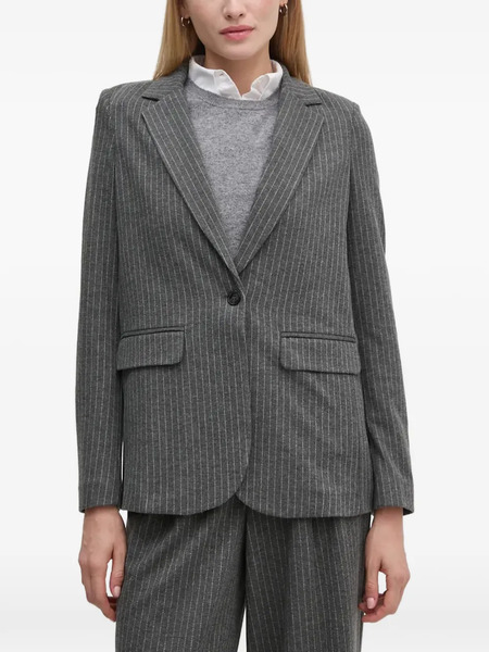  Oui Pinstripe Flap-pocket Blazer - Grey 
