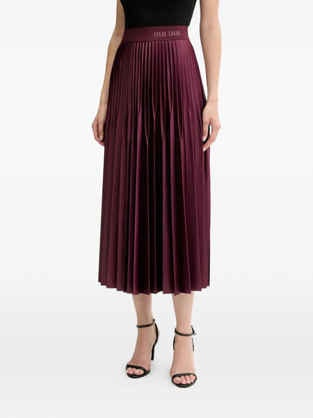  Oui Pleated Midi Skirt - Red 