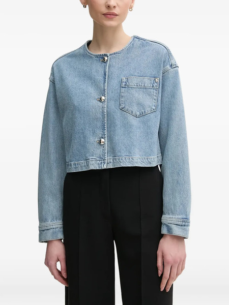  Oui Pocket Buttoned Jacket - Blue 