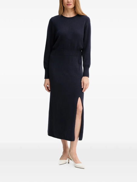  Oui Side-slit Midi Dress - Blue 