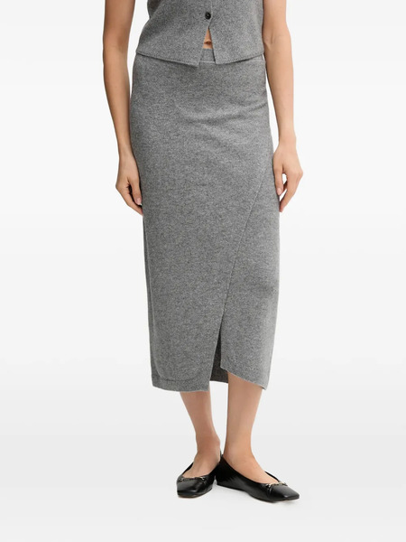  Oui Split Midi Skirt - Grey 