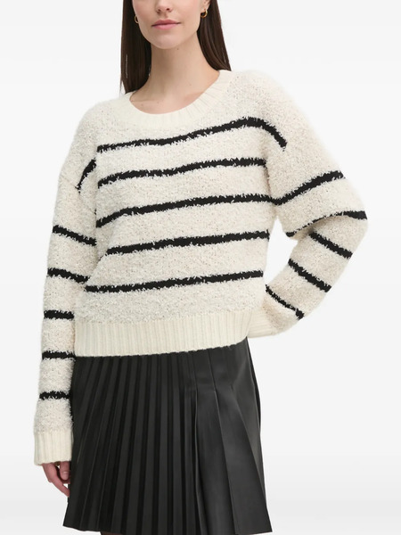  Oui Striped-pattern Sweater - Neutrals 