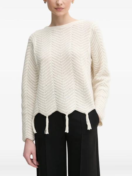  Oui Tassel Chevron Knitwear - Neutrals 