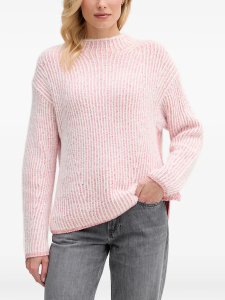  Oui Textured Knitted Sweater - Pink 