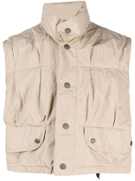  Our Legacy Cropped Poplin-texture Gilet - Neutrals 