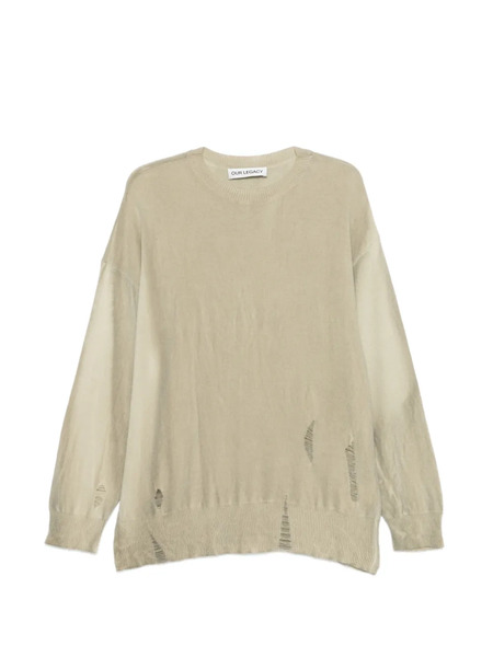  Our Legacy Slant Distressed Sweater - Neutrals 