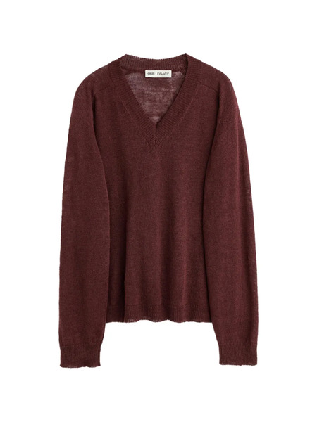  Our Legacy V-neck Linen Sweater - Brown 