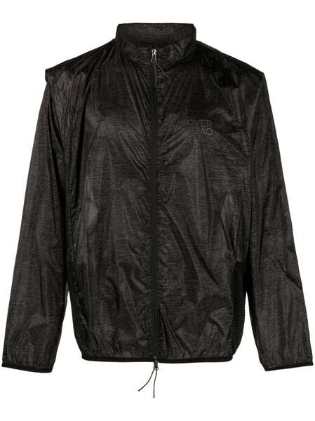  Over Over Patterned Lightweight Track Jacket - Black 