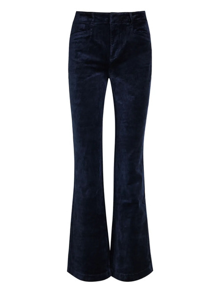  Paige Belt Loops Flared Trousers - Blue 