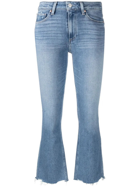  Paige Distressed-effect Flared Jeans - Blue 