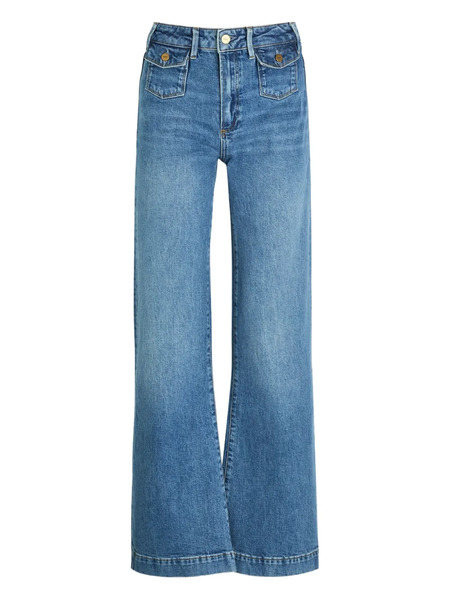  Paige Leenah Belt-loop Pocket Jeans - Blue 