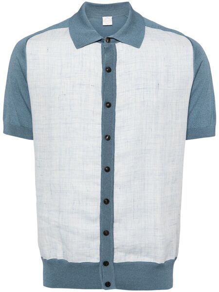  Pal Zileri Knitted-panel Shirt - Blue 
