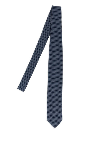  Pal Zileri Patterned Jacquard Tie - Blue 