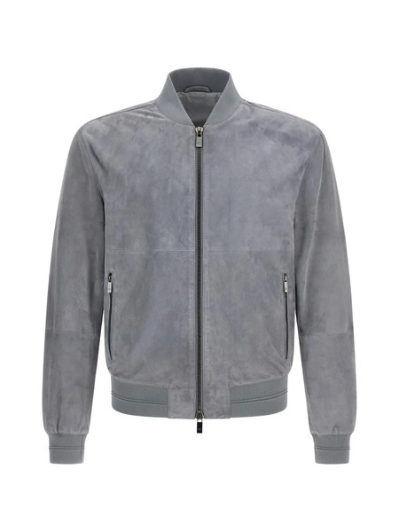  Pal Zileri Zip-up Suede Jacket - Grey 