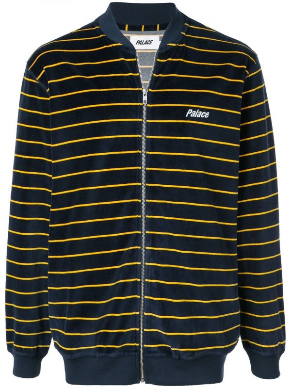  Palace Velour Bomber Jacket - Blue 