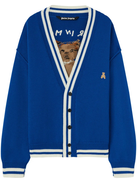  Palm Angels Bear In Mind Cardigan - Blue 