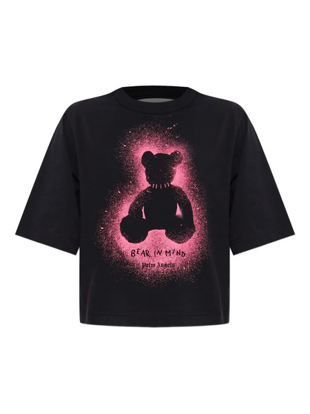  Palm Angels Bear Spray-effect T-shirt - 1068|black Fuchsia 