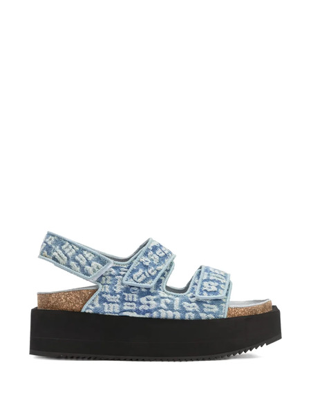  Palm Angels Birk Platform Sandals - Blue 